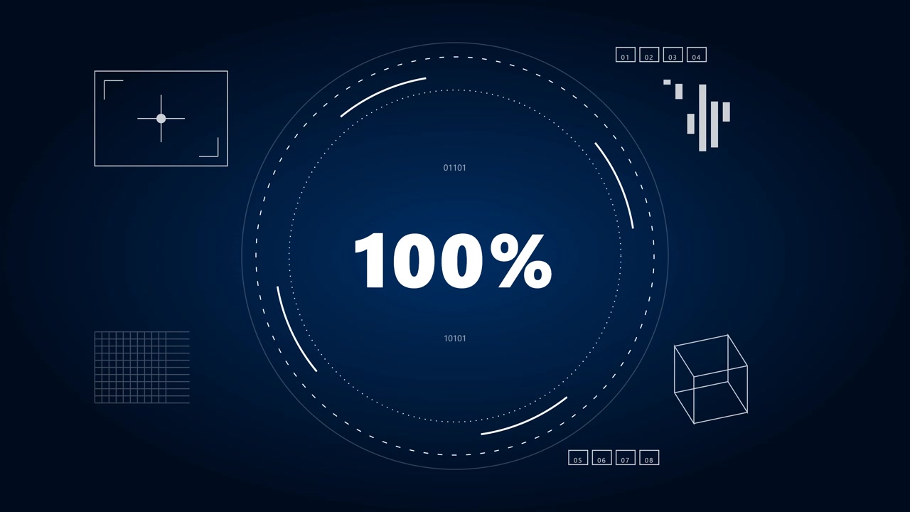 Digital Loading Progress Bar with Percentage Counter