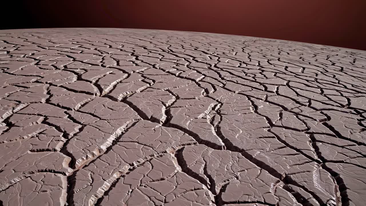 Cracked Martian-like Planet Surface