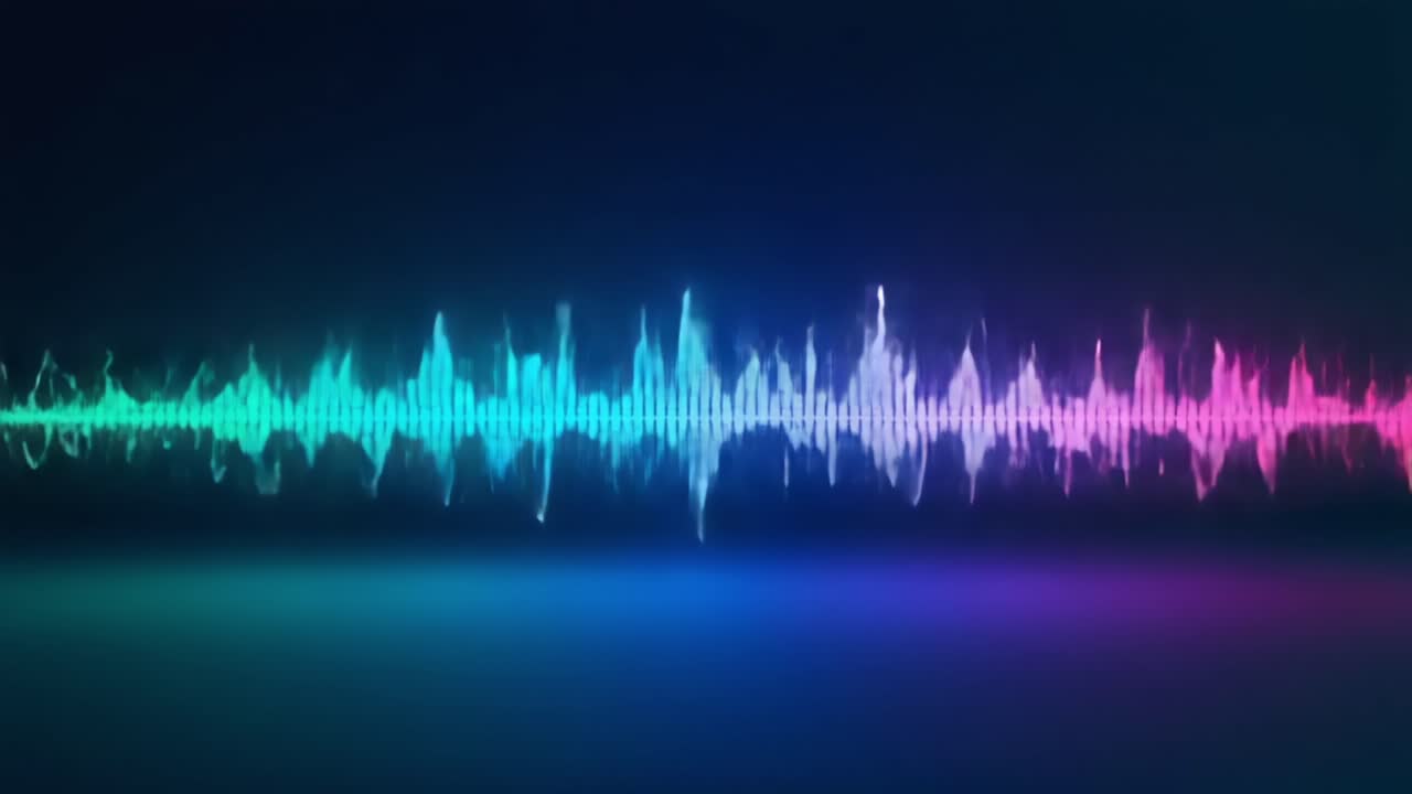 Dynamic Visualization of Sound Waves: A Mesmerizing Display of Colorful Audio Frequencies and Vibrations Representing Music and Sound Dynamics