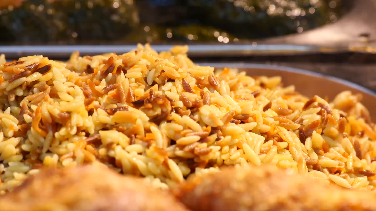 Close-up of a plate of pilaf