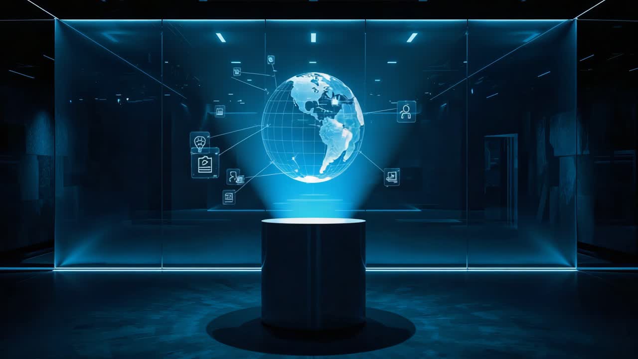 Futuristic Holographic Globe Display
