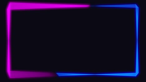 fondo sin costuras abstracto espectro de bucle de espectro azul púrpura animación luz fluorescente uv 4k línea de neón brillante modelo de caja de neón de fondo abstracto web.