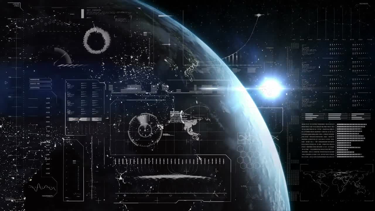 animación de las estadísticas y el procesamiento de datos en todo el mundo