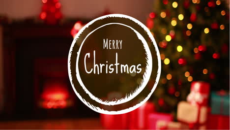 merry christmas text and christmas decorations 4k