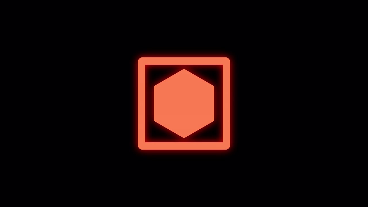 Simple wave neon icon hexagon Transitions. 1080p - 30 fps - Alpha Channel (1)