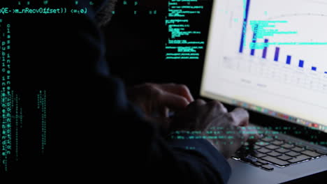 hacker usando una computadora portátil