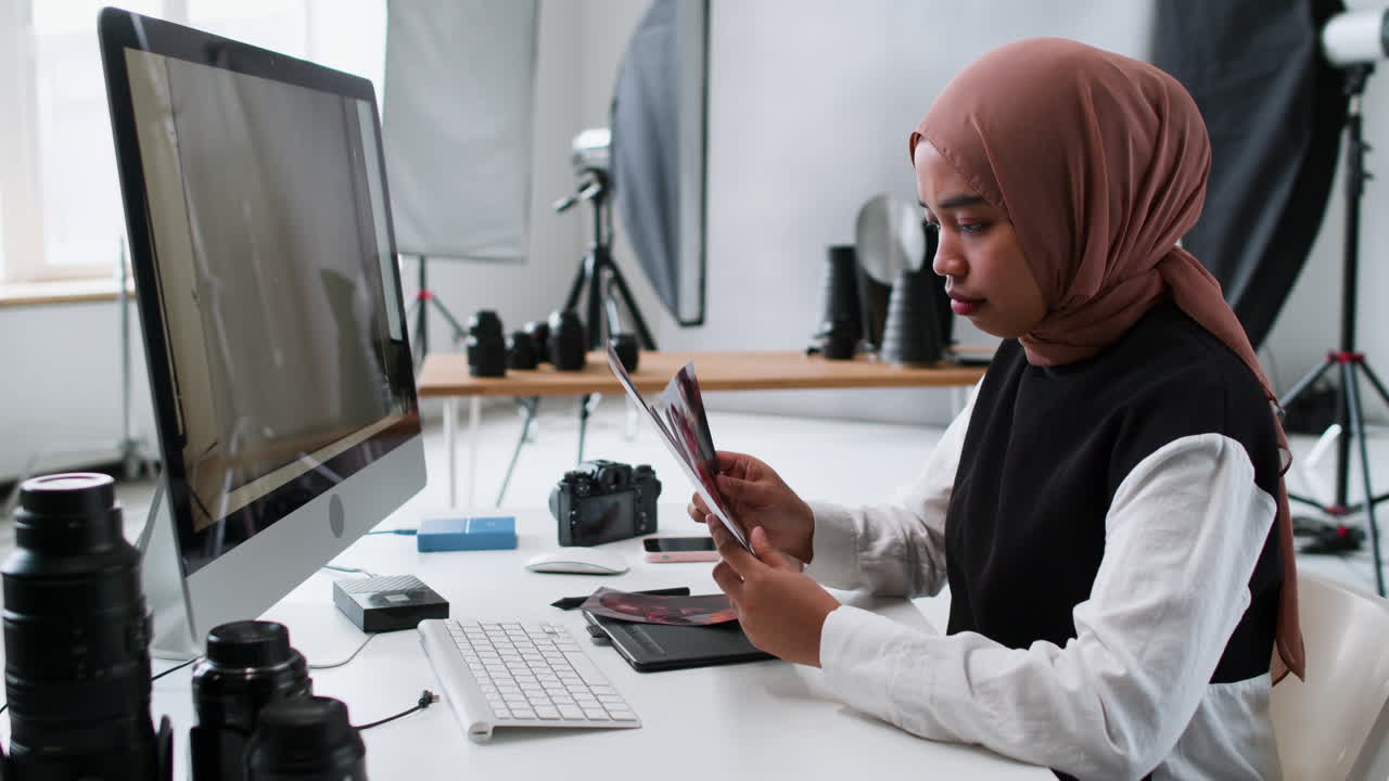 Photographer in studio