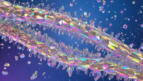 iridescent crystal helix structure