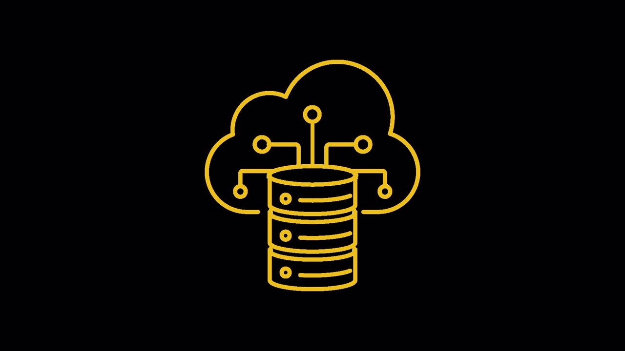 Animiertes Symbol für Cloud-Datenbank-Serververbindung