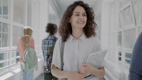 students walking in a school corridor