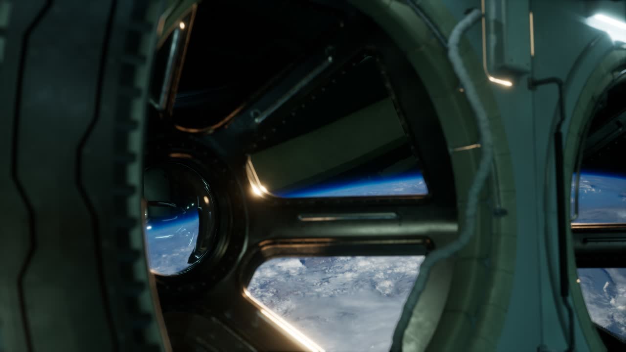 vista de la cabina desde la estación espacial internacional que opera cerca del planeta tierra