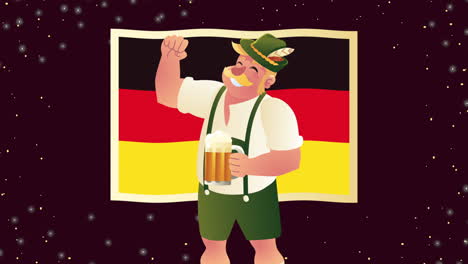 oktoberfest celebration german man and flag