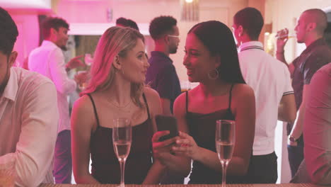 sharing ladies night with their friends online