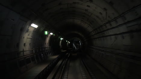 inside the subway tunnel