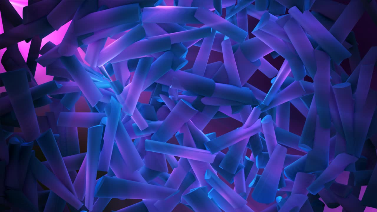 movimientos abstractos de tubos púrpuras y azules en el fondo