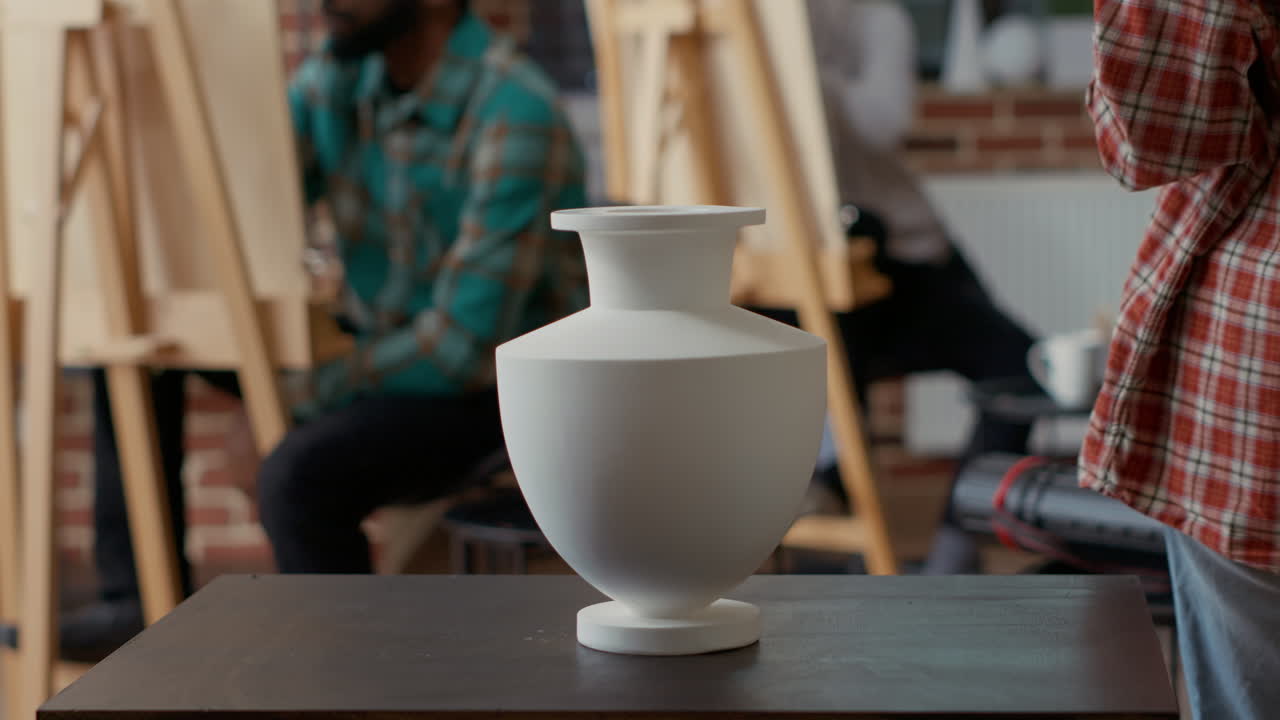 Modern vase used as inspiration model in art class school