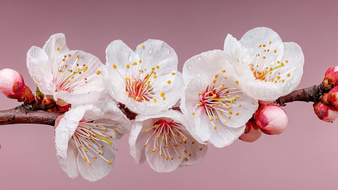 Delicate Blossoms: A Stunning Close-Up of White Cherry Flowers with Soft Pink Background Capturing the Beauty of Nature's Spring Season