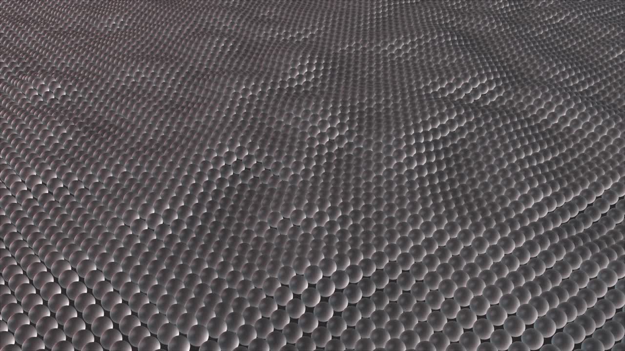 olas y colinas de esferas apiladas