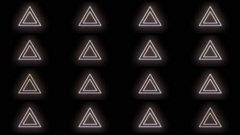 Pulsing neon triangles pattern with led light in casino style