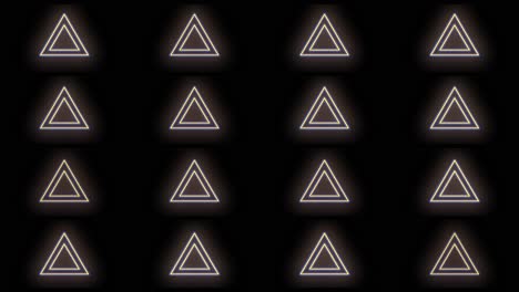 pulsing neon triangles pattern with led light in casino style