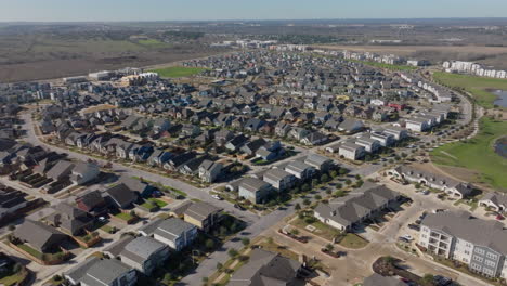 aerial of new build residential housing development