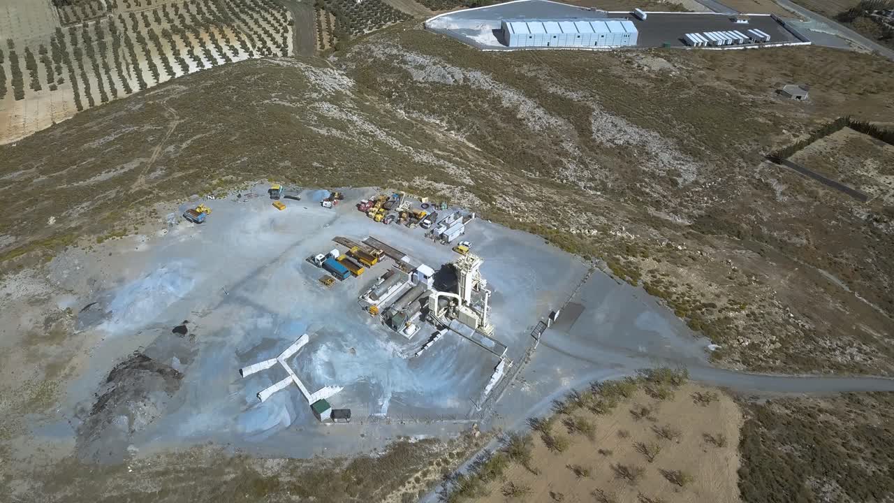 Aerial view of a cement factory