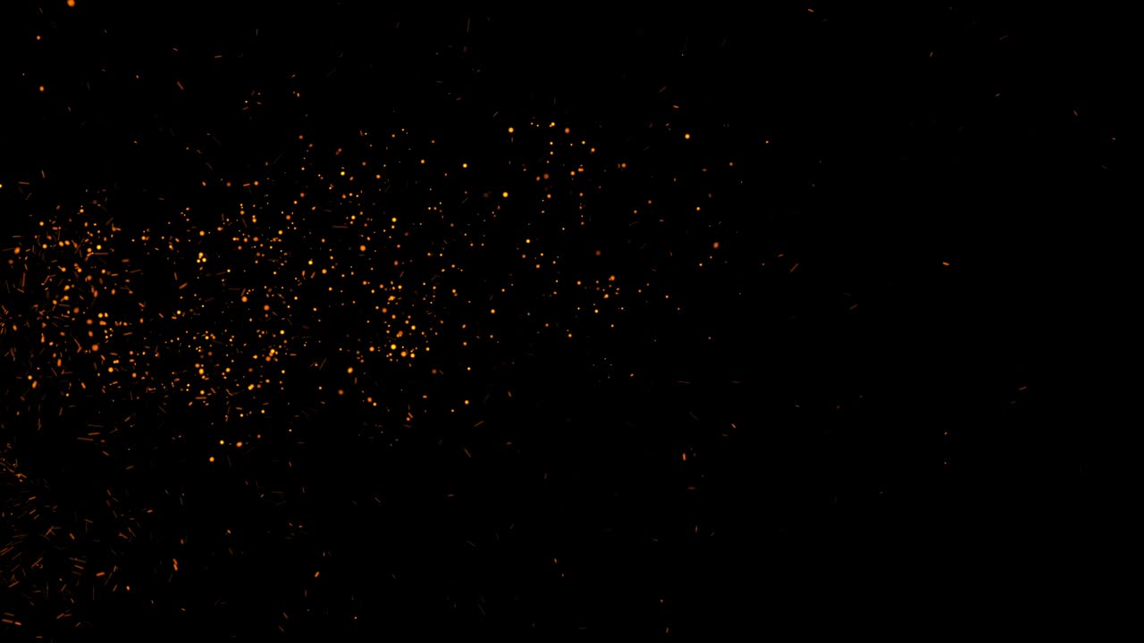 Fire Particle Sparks and Firework on Black Background abstract motion background Animation motion graphic.