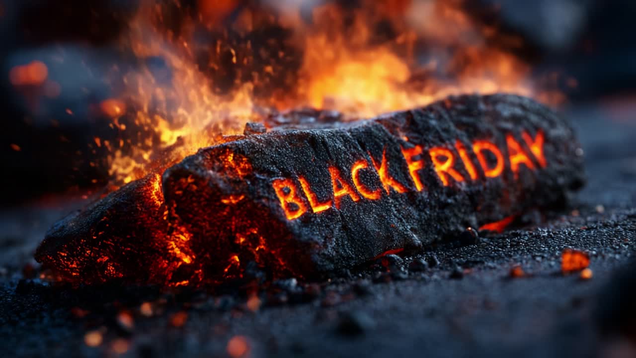Ignited Promotions: The Fiery Essence of Black Friday Captured in Stunning Visuals, Highlighting the Excitement and Anticipation Surrounding One of the Biggest Shopping Events of the Year