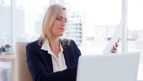 businesswoman working on laptop