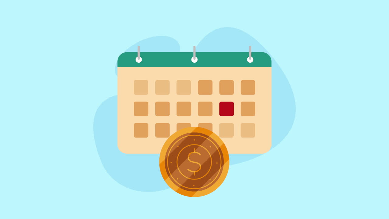 Calendario con moneta da un dollaro.