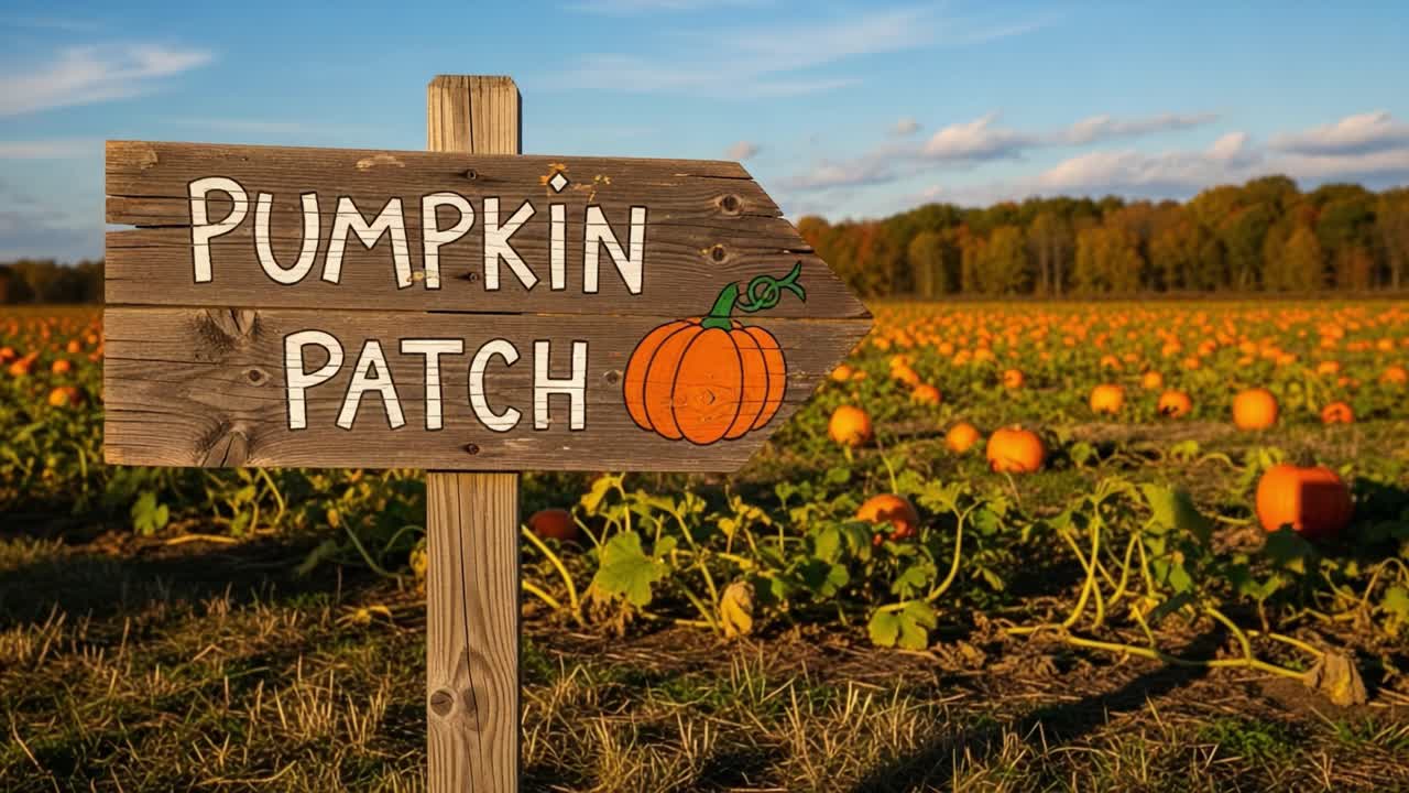 Exploring the Vibrant Pumpkin Patch: A Serene Autumn Landscape Filled with Lush Greenery and Abundant Pumpkins Ready for Harvesting