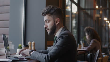 business people working in a coffee shop