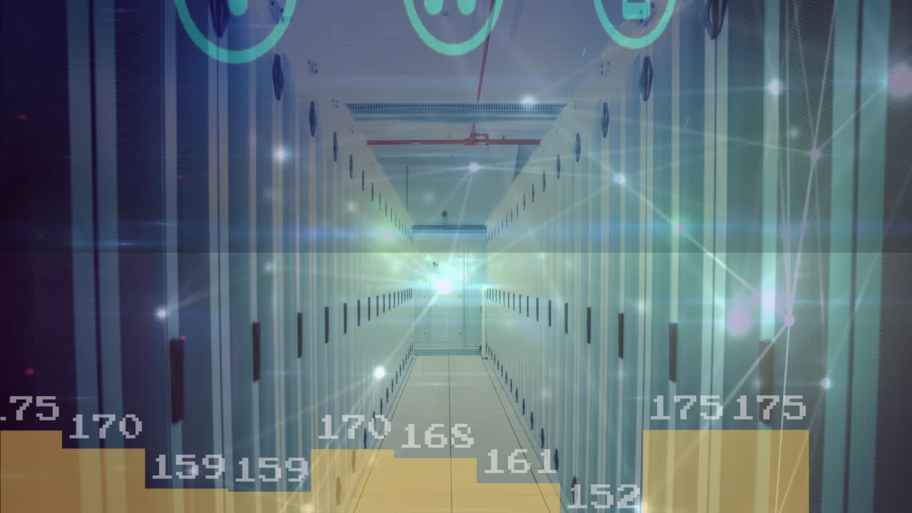 컴퓨터 서버 및 데이터 처리의 애니메이션