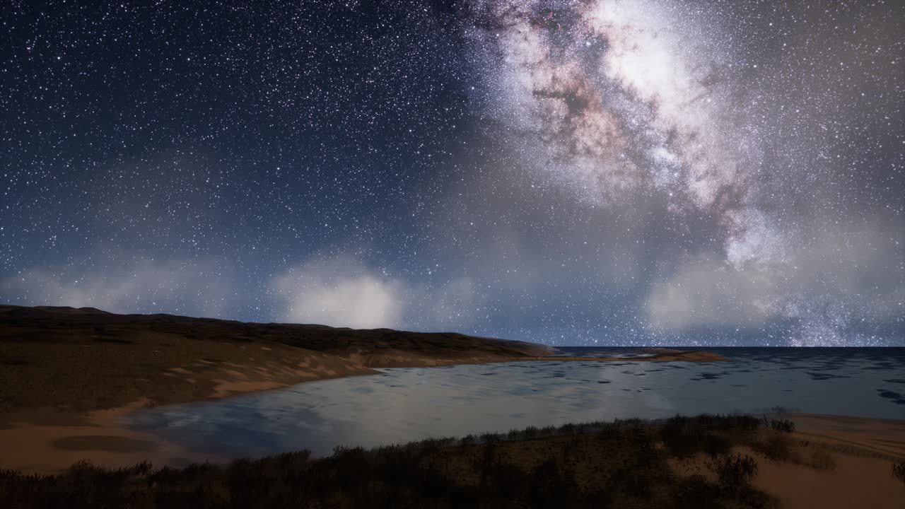 la galaxia de la vía láctea sobre una isla tropical