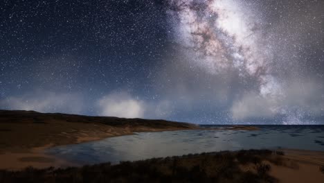 milky way galaxy over tropical island