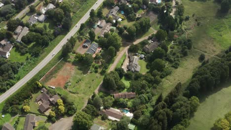 flying over a residential area in hilton