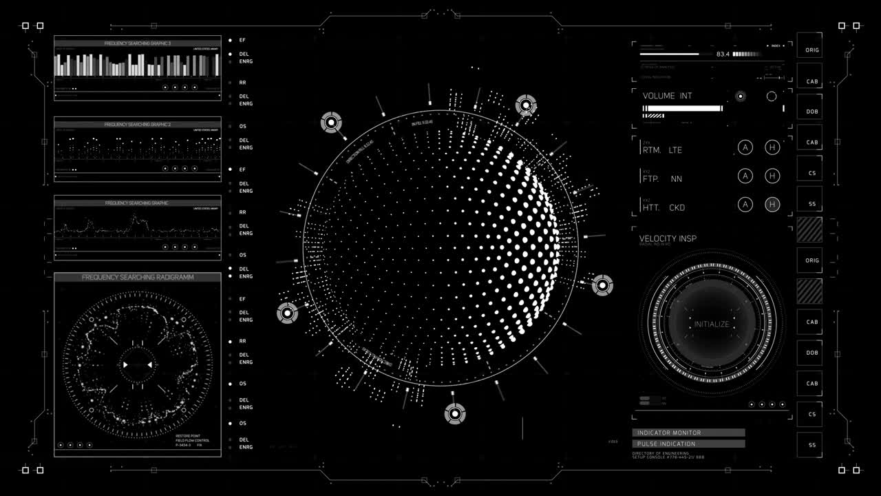 Complex Hud Display with high technology indicators ans sensors