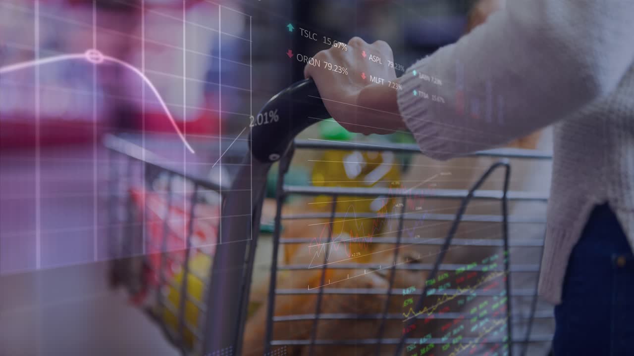 Animazione di elaborazione dati su stretta di mano tra uomini d'affari