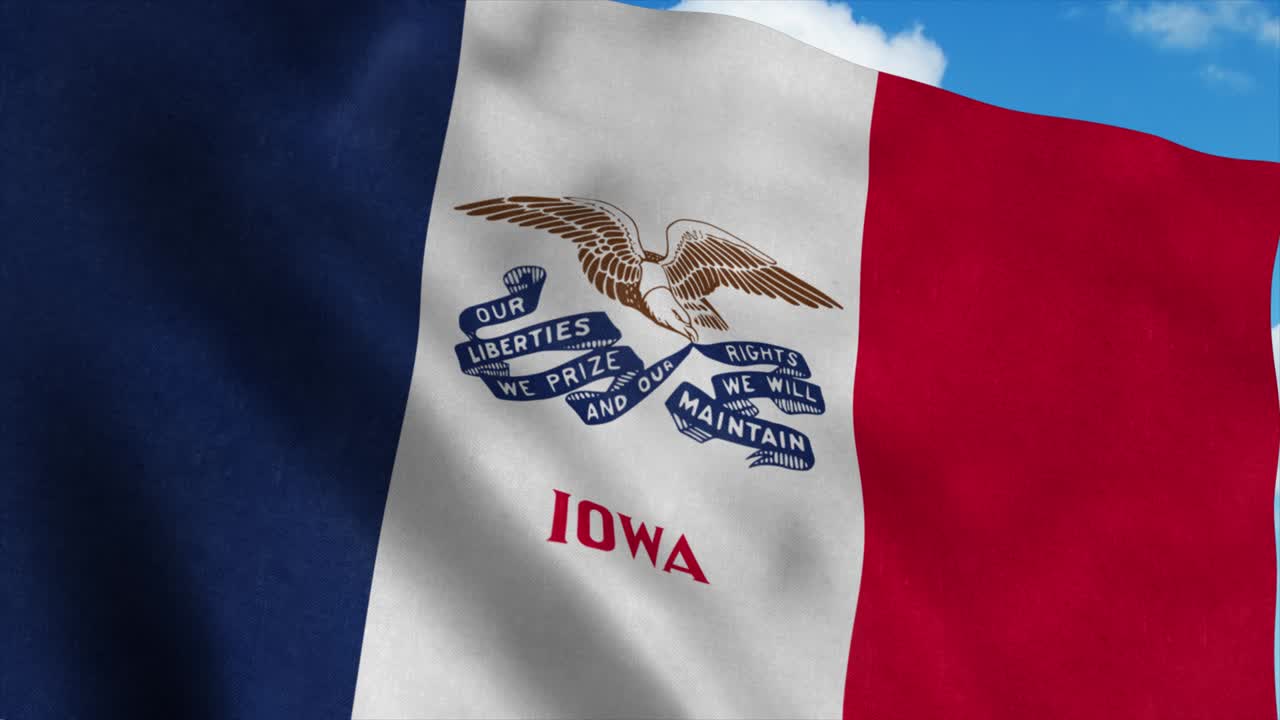 바람에 날아다니는 아이오와 발, 파란 하늘 배경