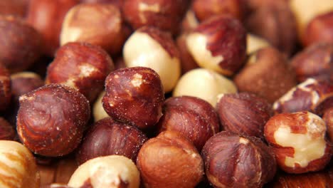 close-up of hazelnuts