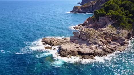 flying around the mediterranean cliffside