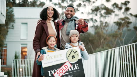 happy family buying a new home