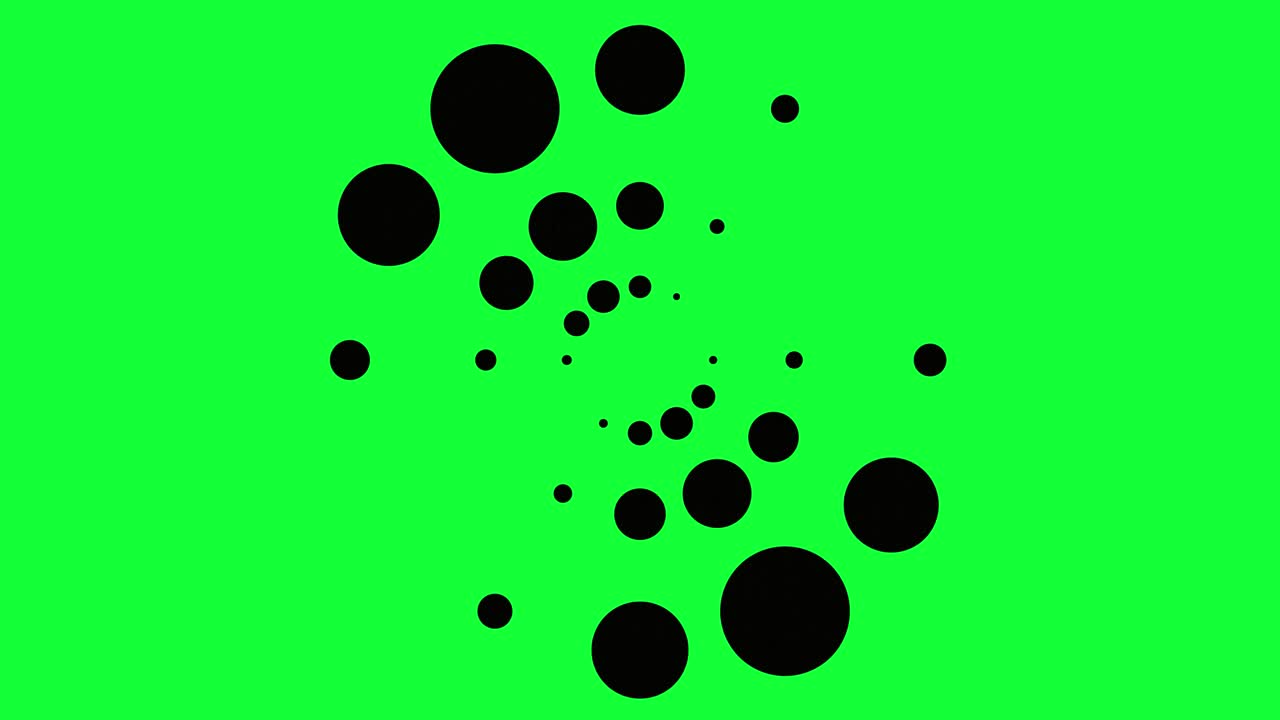 Abstract Spiral of Circles on Green Background