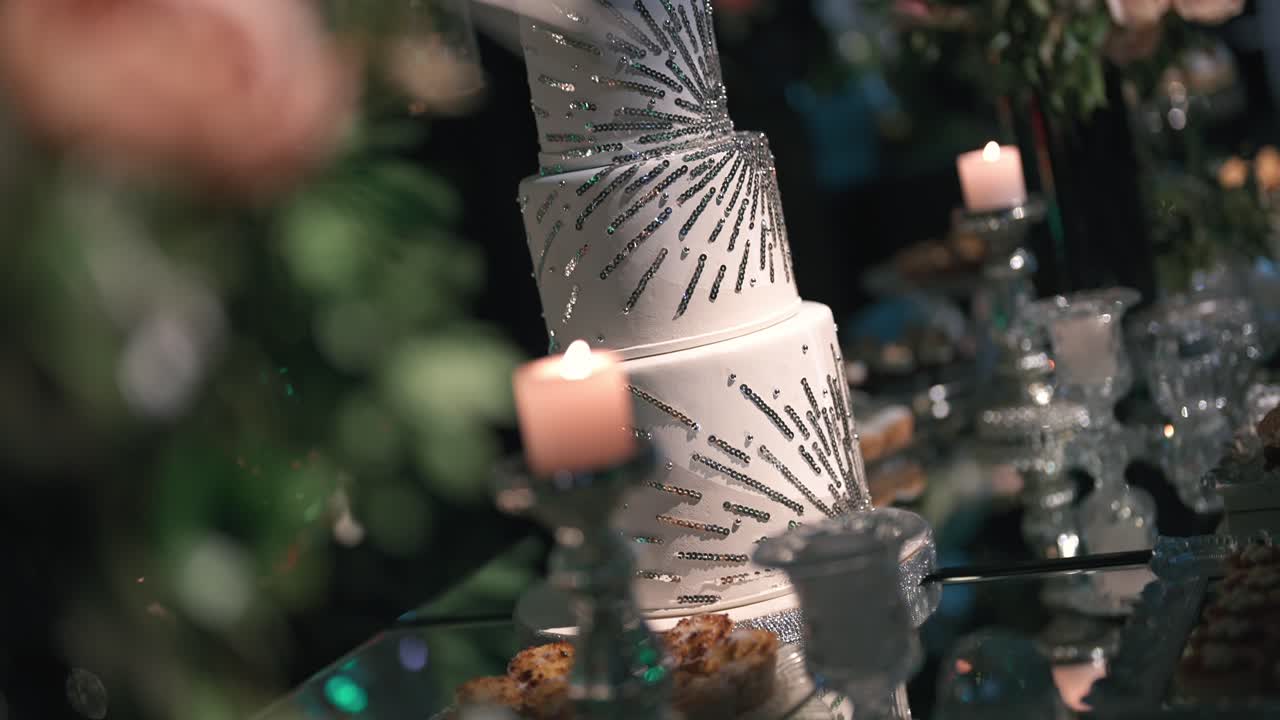 Premium dessert table design for luxury celebration, detailed closeup