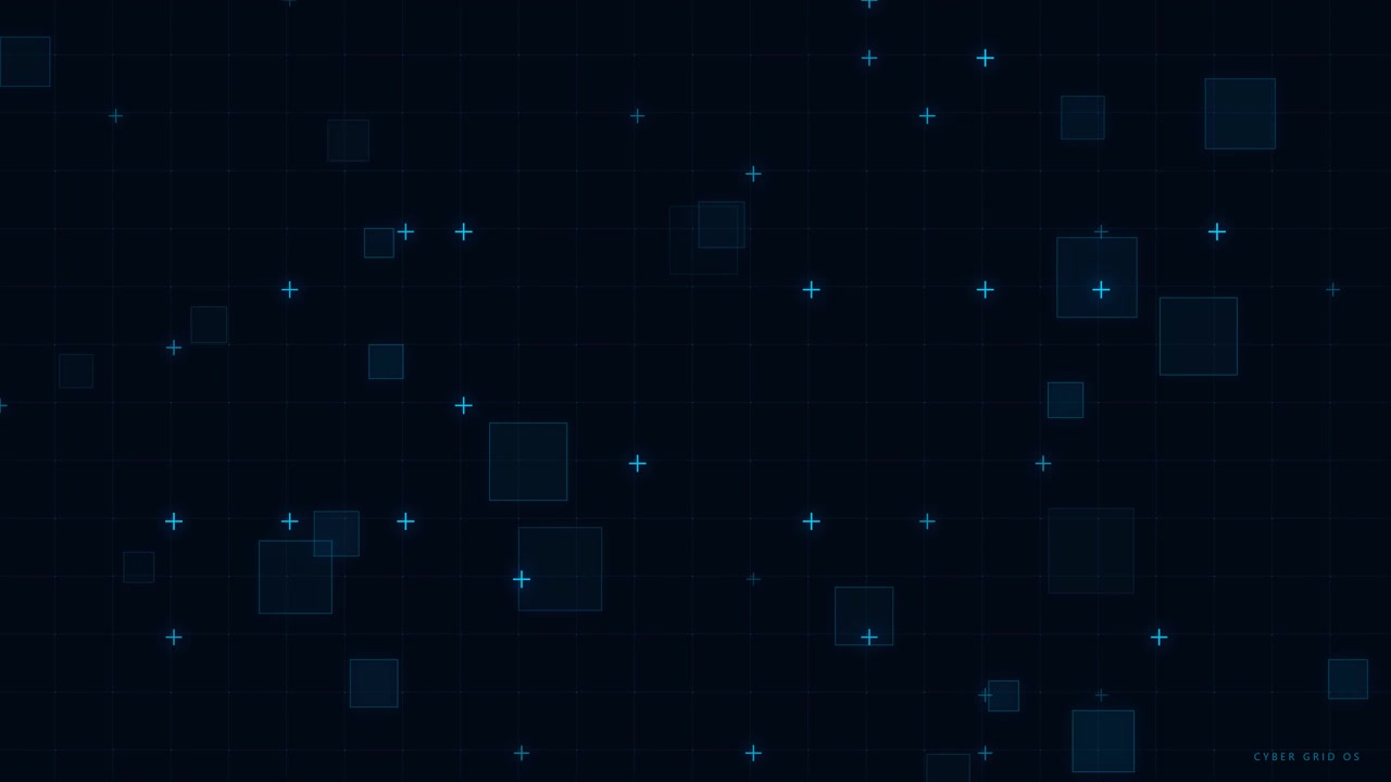 Digital Abstract Background with Floating Blue Squares and Grid