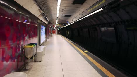 quiet subway platform in naples, italy