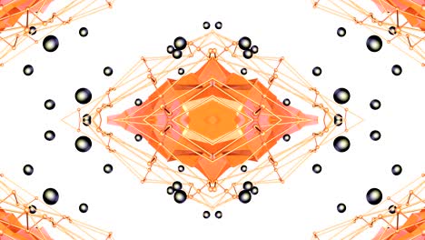 abstracto simple fondo 3d en color gradiente naranja, estilo low poly como fondo geométrico moderno o entorno matemático con efecto caleidoscópico. 4k uhd o fullhd bucle sin costuras.v30