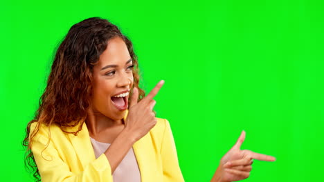 Flirty,-laughing-and-woman-with-finger-guns