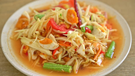 Som-Tum---Thai-Spicy-green-papaya-salad-with-salty-eggs---Asian-food-style