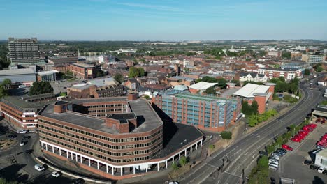 Panorámica-Drone-Vista-Aylesbury-Buckinghamshire,-Reino-Unido